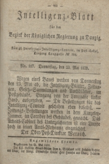 Intelligenz-Blatt für den Bezirk der Königlichen Regierung zu Danzig. 1839, No. 117 (23 Mai)