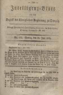 Intelligenz-Blatt für den Bezirk der Königlichen Regierung zu Danzig. 1839, No. 132 (10 Juni)