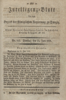 Intelligenz-Blatt für den Bezirk der Königlichen Regierung zu Danzig. 1839, No. 145 (25 Juni)