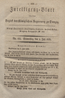 Intelligenz-Blatt für den Bezirk der Königlichen Regierung zu Danzig. 1839, No. 153 (4 Juli)