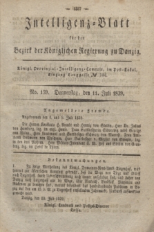 Intelligenz-Blatt für den Bezirk der Königlichen Regierung zu Danzig. 1839, No. 159 (11 Juli)