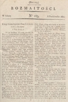 Rozmaitości : oddział literacki Gazety Lwowskiej. 1821, nr 115