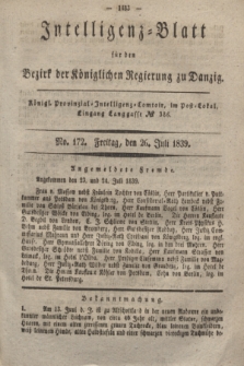 Intelligenz-Blatt für den Bezirk der Königlichen Regierung zu Danzig. 1839, No. 172 (26 Juli)