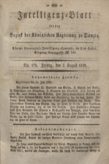 Intelligenz-Blatt für den Bezirk der Königlichen Regierung zu Danzig. 1839, No. 178 (2. August) + dod.