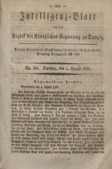 Intelligenz-Blatt für den Bezirk der Königlichen Regierung zu Danzig. 1839, No. 181 (6 August) + dod.