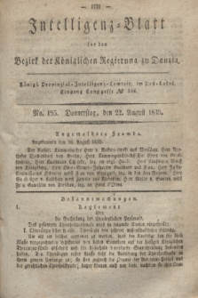 Intelligenz-Blatt für den Bezirk der Königlichen Regierung zu Danzig. 1839, No. 195 (22 August) + dod.