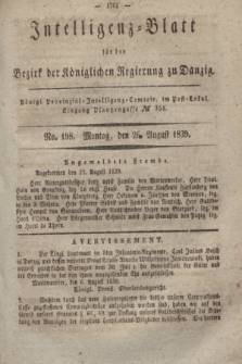 Intelligenz-Blatt für den Bezirk der Königlichen Regierung zu Danzig. 1839, No. 198 (26 August) + dod.