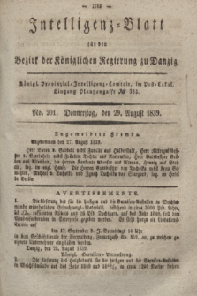 Intelligenz-Blatt für den Bezirk der Königlichen Regierung zu Danzig. 1839, No. 201 (29 August)