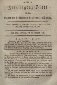 Intelligenz-Blatt für den Bezirk der Königlichen Regierung zu Danzig. 1839, No. 202 (30 August)