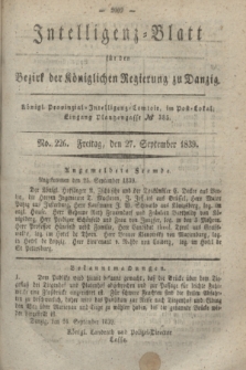 Intelligenz-Blatt für den Bezirk der Königlichen Regierung zu Danzig. 1839, No. 226 (27 September)