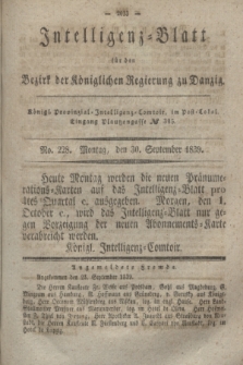 Intelligenz-Blatt für den Bezirk der Königlichen Regierung zu Danzig. 1839, No. 228 (30 September)