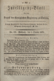 Intelligenz-Blatt für den Bezirk der Königlichen Regierung zu Danzig. 1839, No. 230 (2 October)