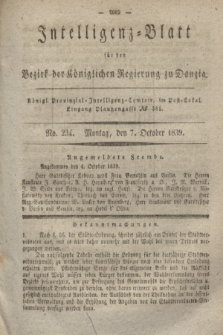 Intelligenz-Blatt für den Bezirk der Königlichen Regierung zu Danzig. 1839, No. 234 (7. October) + dod.