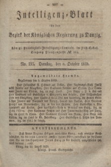 Intelligenz-Blatt für den Bezirk der Königlichen Regierung zu Danzig. 1839, No. 235 (8 October)