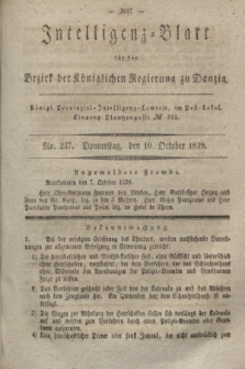 Intelligenz-Blatt für den Bezirk der Königlichen Regierung zu Danzig. 1839, No. 237 (10 October)