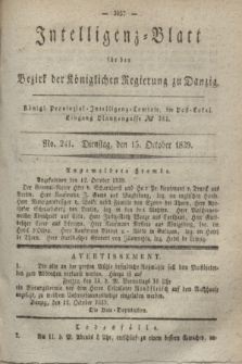 Intelligenz-Blatt für den Bezirk der Königlichen Regierung zu Danzig. 1839, No. 241 (15 October)