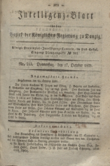 Intelligenz-Blatt für den Bezirk der Königlichen Regierung zu Danzig. 1839, No. 243 (17 October)