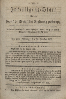 Intelligenz-Blatt für den Bezirk der Königlichen Regierung zu Danzig. 1839, No. 252 (28 October)