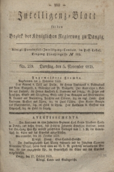 Intelligenz-Blatt für den Bezirk der Königlichen Regierung zu Danzig. 1839, No. 259 (5 November)