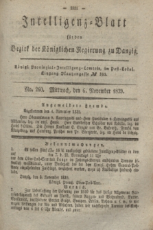 Intelligenz-Blatt für den Bezirk der Königlichen Regierung zu Danzig. 1839, No. 260 (6 November)