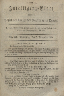 Intelligenz-Blatt für den Bezirk der Königlichen Regierung zu Danzig. 1839, No. 261 (7 November)