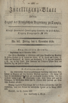 Intelligenz-Blatt für den Bezirk der Königlichen Regierung zu Danzig. 1839, No. 262 (8 November)