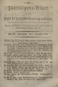 Intelligenz-Blatt für den Bezirk der Königlichen Regierung zu Danzig. 1839, No. 263 (9 November) + dod.