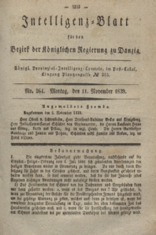 Intelligenz-Blatt für den Bezirk der Königlichen Regierung zu Danzig. 1839, No. 264 (11 November)