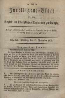 Intelligenz-Blatt für den Bezirk der Königlichen Regierung zu Danzig. 1839, No. 265 (12 November)