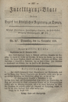 Intelligenz-Blatt für den Bezirk der Königlichen Regierung zu Danzig. 1839, No. 267 (14 November)