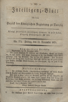 Intelligenz-Blatt für den Bezirk der Königlichen Regierung zu Danzig. 1839, No. 274 (19 Januar)