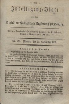 Intelligenz-Blatt für den Bezirk der Königlichen Regierung zu Danzig. 1839, No. 276 (25 November)