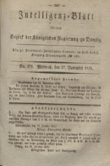 Intelligenz-Blatt für den Bezirk der Königlichen Regierung zu Danzig. 1839, No. 278 (27 November)