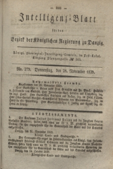 Intelligenz-Blatt für den Bezirk der Königlichen Regierung zu Danzig. 1839, No. 279 (28 November)
