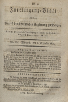 Intelligenz-Blatt für den Bezirk der Königlichen Regierung zu Danzig. 1839, No. 284 (4 Dezember)
