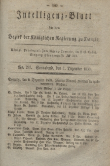 Intelligenz-Blatt für den Bezirk der Königlichen Regierung zu Danzig. 1839, No. 287 (7 Dezember) + dod.