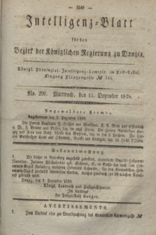 Intelligenz-Blatt für den Bezirk der Königlichen Regierung zu Danzig. 1839, No. 290 (11 Dezember)