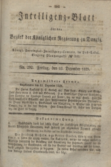 Intelligenz-Blatt für den Bezirk der Königlichen Regierung zu Danzig. 1839, No. 292 (13. Dezember)