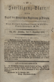 Intelligenz-Blatt für den Bezirk der Königlichen Regierung zu Danzig. 1839, No. 295 (17 Dezember)