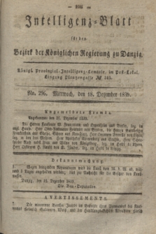 Intelligenz-Blatt für den Bezirk der Königlichen Regierung zu Danzig. 1839, No. 296 (18 Dezember) + dod.