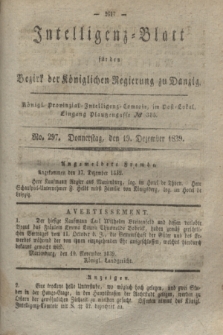 Intelligenz-Blatt für den Bezirk der Königlichen Regierung zu Danzig. 1839, No. 297 (19 Dezember)