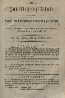 Intelligenz-Blatt für den Bezirk der Königlichen Regierung zu Danzig. 1839, No. 302 (27 Dezember)
