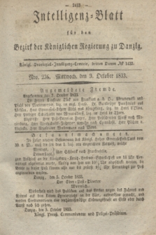 Intelligenz-Blatt für den Bezirk der Königlichen Regierung zu Danzig. 1833, Nro. 236 (9 October)