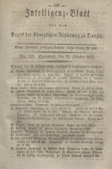 Intelligenz-Blatt für den Bezirk der Königlichen Regierung zu Danzig. 1833, Nro. 239 (12 October) + dod.