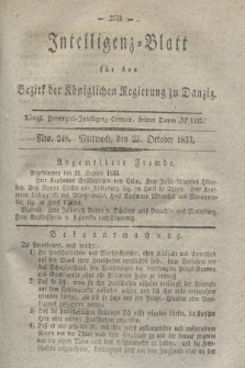 Intelligenz-Blatt für den Bezirk der Königlichen Regierung zu Danzig. 1833, Nro. 248 (23 October)
