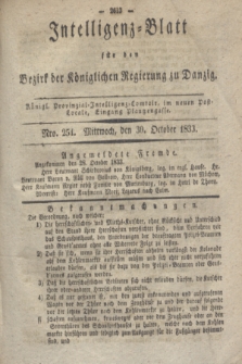 Intelligenz-Blatt für den Bezirk der Königlichen Regierung zu Danzig. 1833, Nro. 254 (30 October)