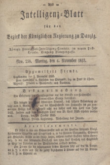 Intelligenz-Blatt für den Bezirk der Königlichen Regierung zu Danzig. 1833, Nro. 258 (4 November) + dod.