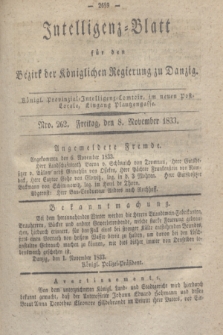 Intelligenz-Blatt für den Bezirk der Königlichen Regierung zu Danzig. 1833, Nro. 262 (8 November)