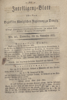 Intelligenz-Blatt für den Bezirk der Königlichen Regierung zu Danzig. 1833, Nro. 267 (14 November)