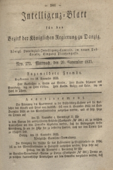 Intelligenz-Blatt für den Bezirk der Königlichen Regierung zu Danzig. 1833, Nro. 272 (20 November)